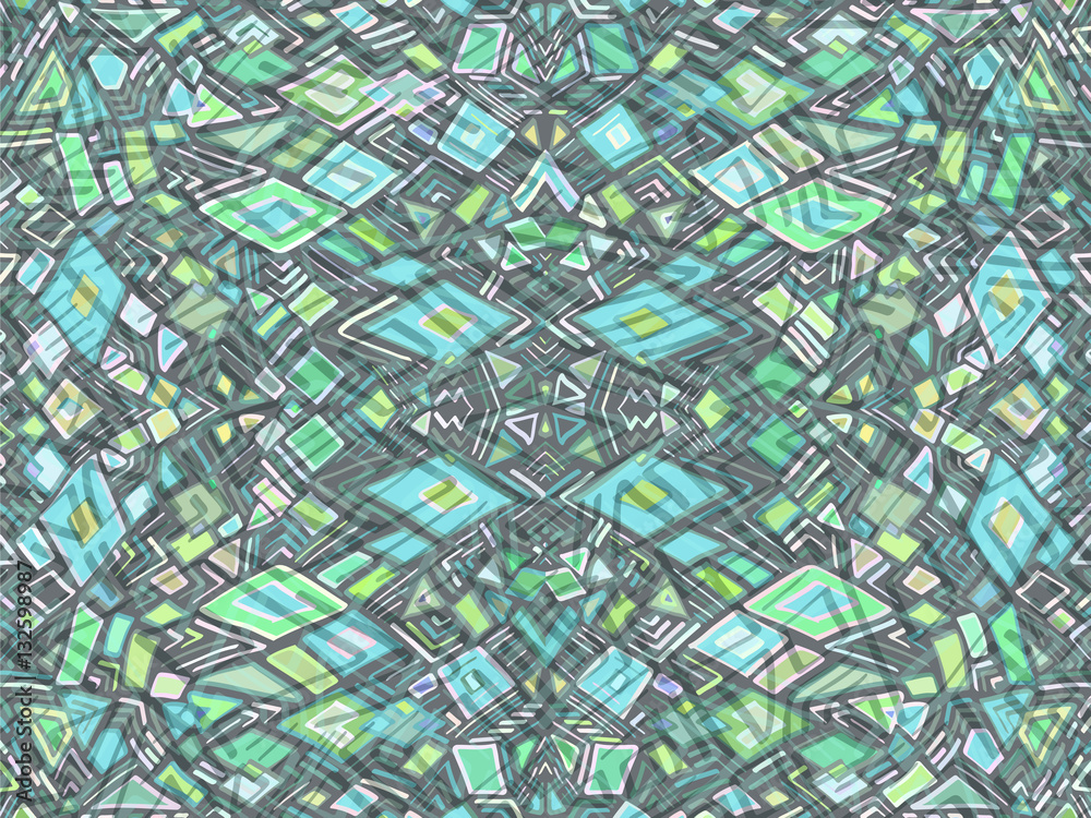 Fototapeta premium Aztec ethnic abstract background grey blue