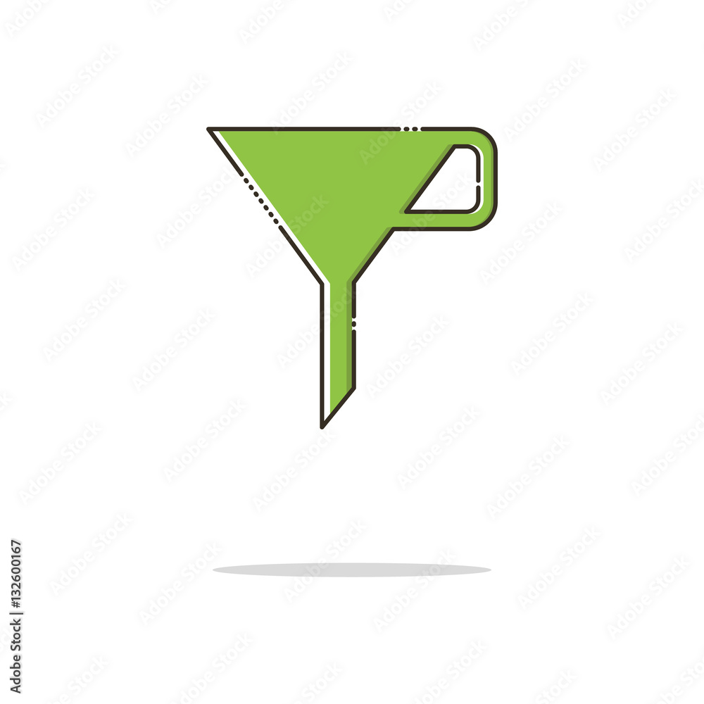 Funnel color thin doted line icon. Mbe minimalism style Funnel color thin doted line icon. Mbe minimalism style