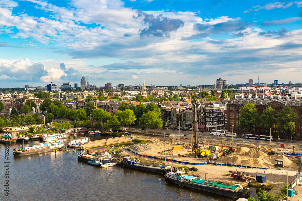 Fototapeta premium Panoramic view of Amsterdam