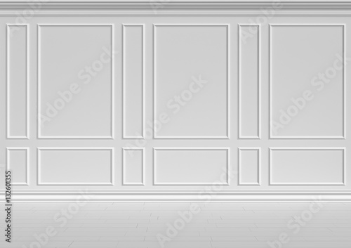 Fototapeta Naklejka Na Ścianę i Meble -  White wall in classic style