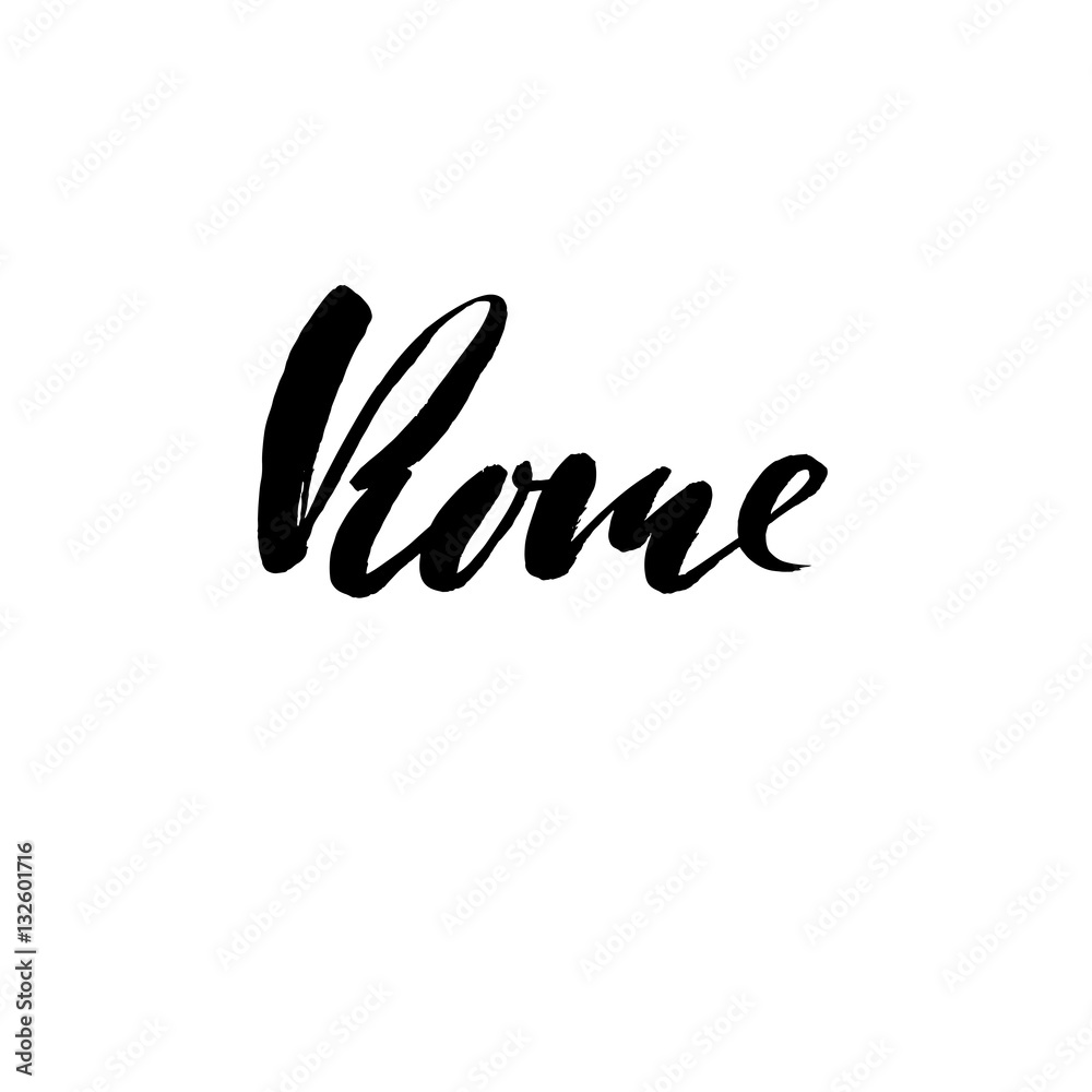 Rome, Italy. City typography lettering design. Hand drawn brush calligraphy. Isolated vector illustration. Rome, Italy. City typography lettering design. Hand drawn brush calligraphy. Isolated vector illustration.
