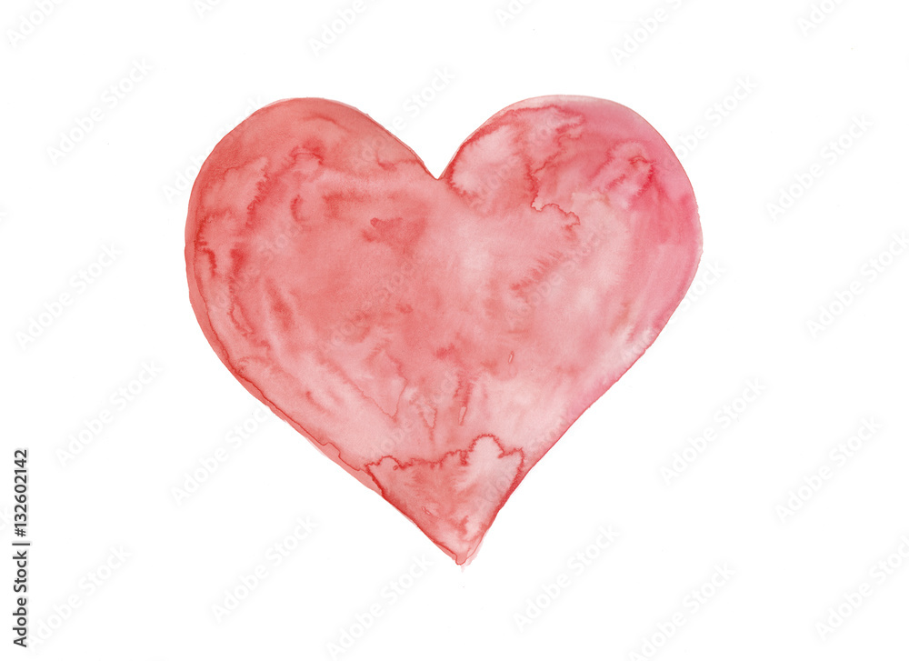 Watercolor heart art symbolise love Watercolor heart art symbolise love
