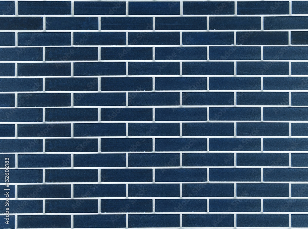 Navy blue bricks wall, fence, background. Decorative blocks wallpaper Stock  Photo | Adobe Stock