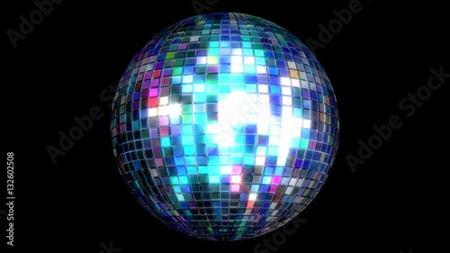 Disco ball 3D animated loop with alpha matte