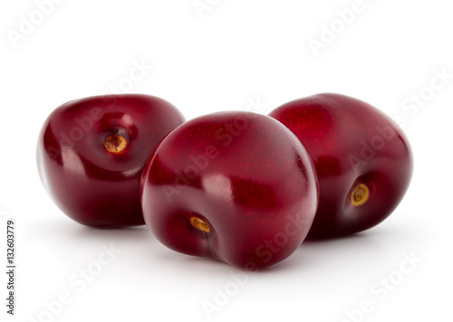 Sweet cherry berries isolated on white background cutout