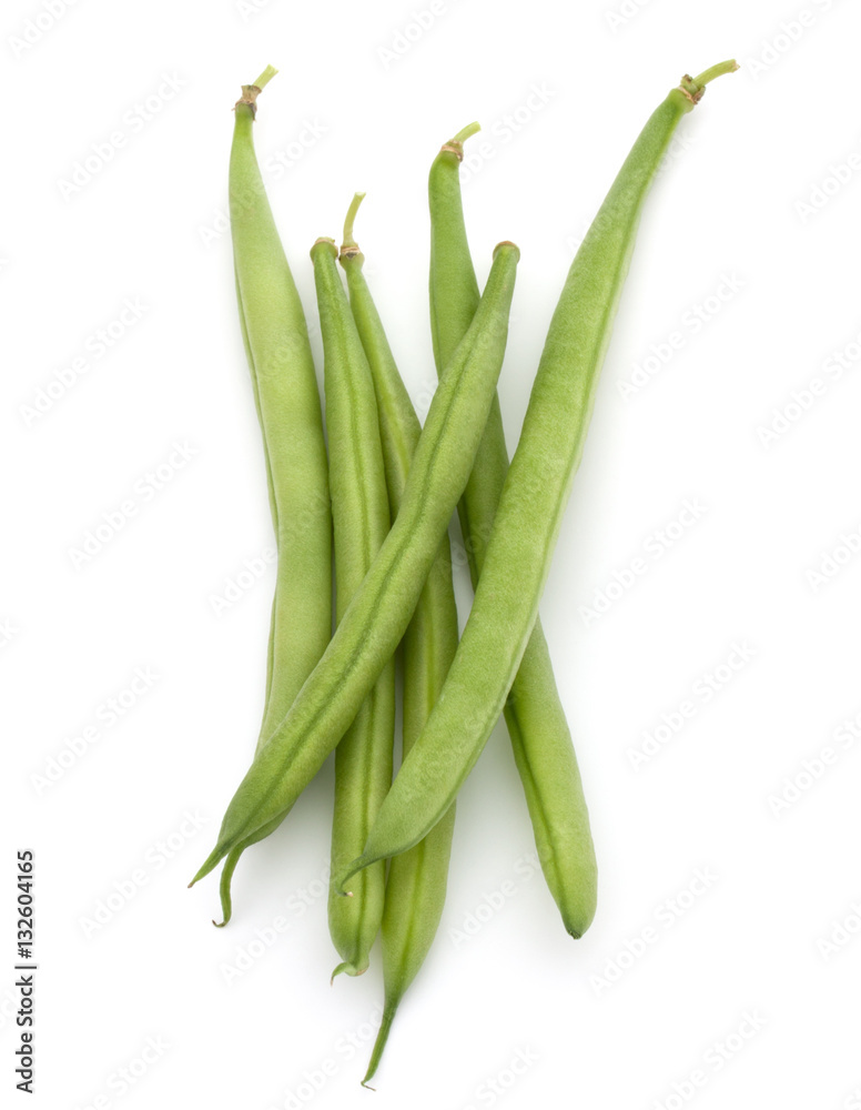 Green beans handful isolated on white background cutout Green beans handful isolated on white background cutout