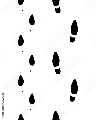 Footprints of man and woman, seamless pattern, vector
