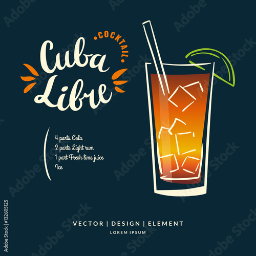 Modern hand drawn lettering label for alcohol cocktail Margarita