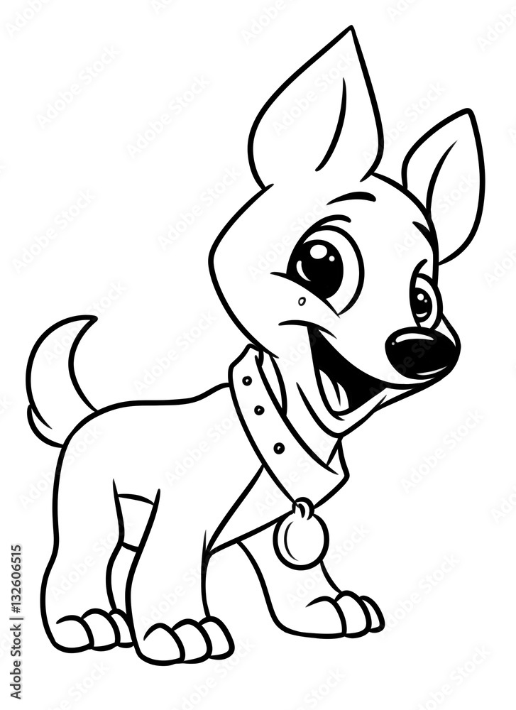 Dog funny animal coloring pages cartoon illustration isolated image