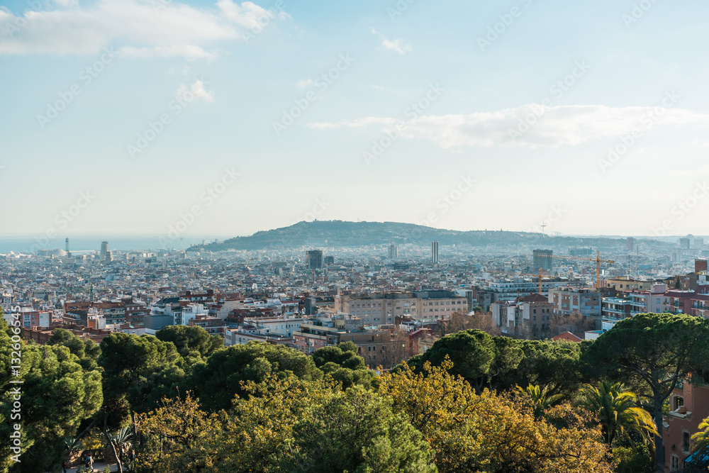 barcelona overview from park guell