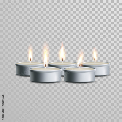 Tealight decorative candles vector set