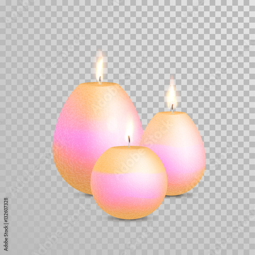 Decoration candle gold pearl color vector