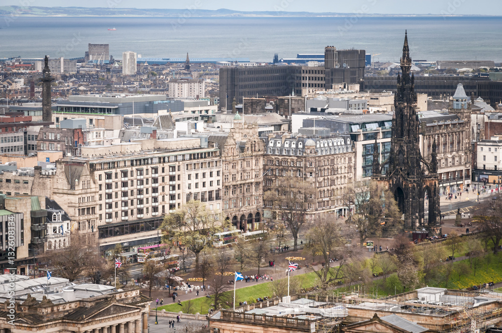 A landscape image of the Scott Monument in Edinburgh city centre, Scotland