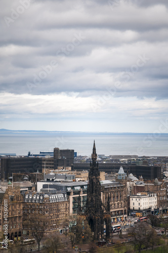 A portrait image of the Scott Monument in Edinburgh city centre, Scotland