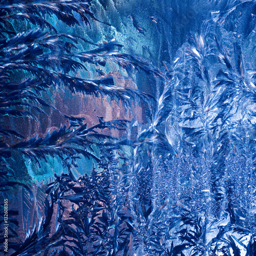 Frosty pattern on glass