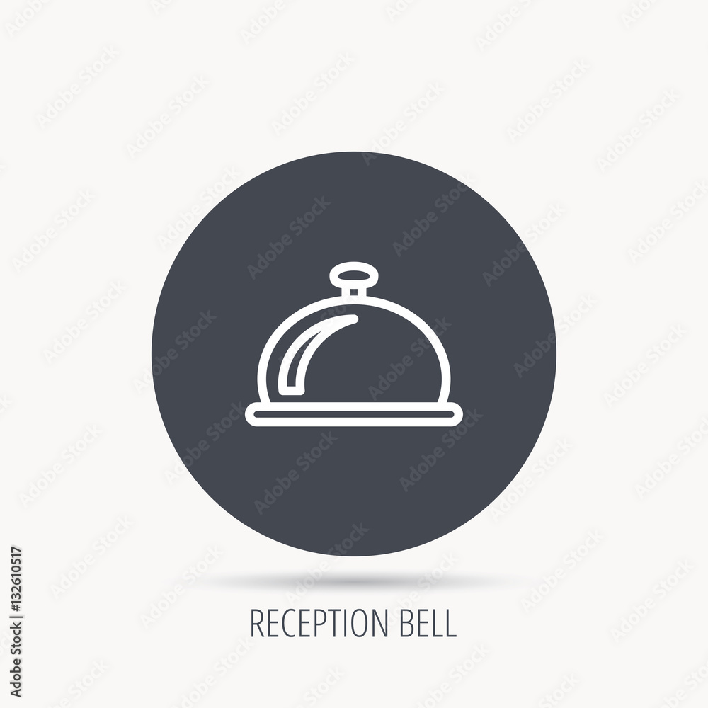Reception bell icon. Hotel service sign. Round web button with flat icon. Vector Reception bell icon. Hotel service sign. Round web button with flat icon. Vector