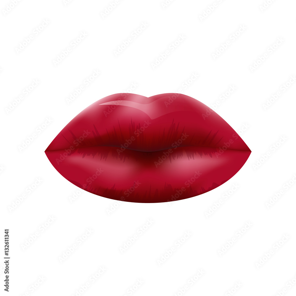 red lips on a white background red lips on a white background