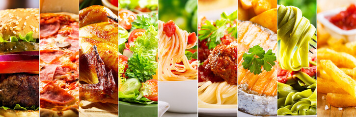 collage of food products