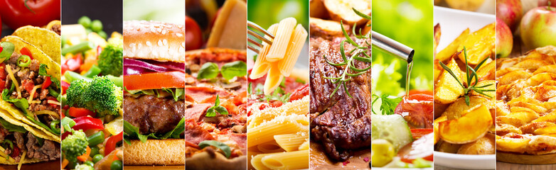 collage of food products