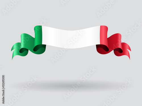 Italian wavy flag. Vector illustration.