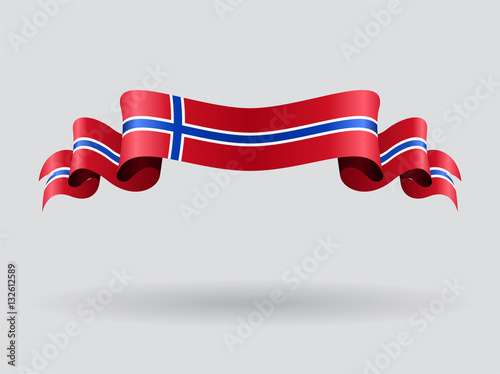 Norwegian wavy flag. Vector illustration.