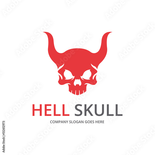 Hell skull. Skull logo