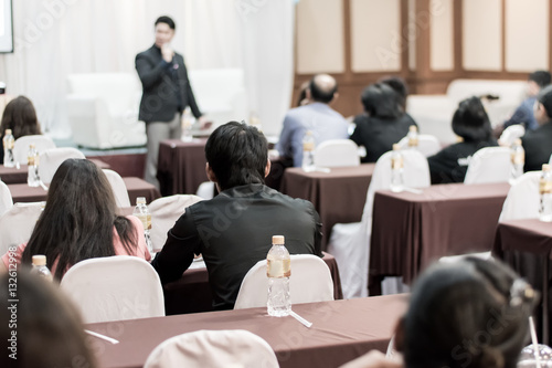 Business concept : asia people listen in business seminar presen