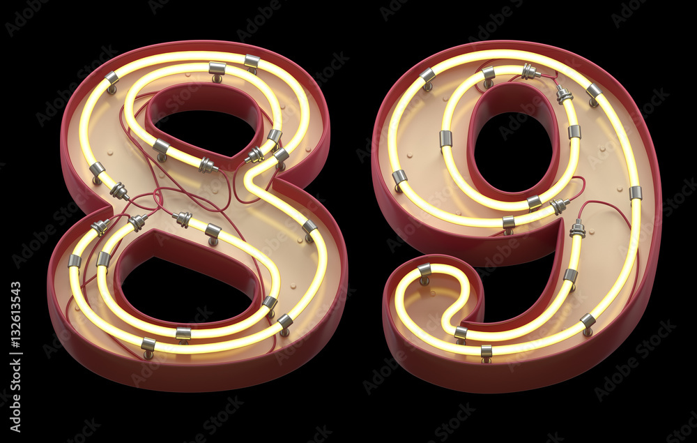 Sign neon font. Sign neon font.