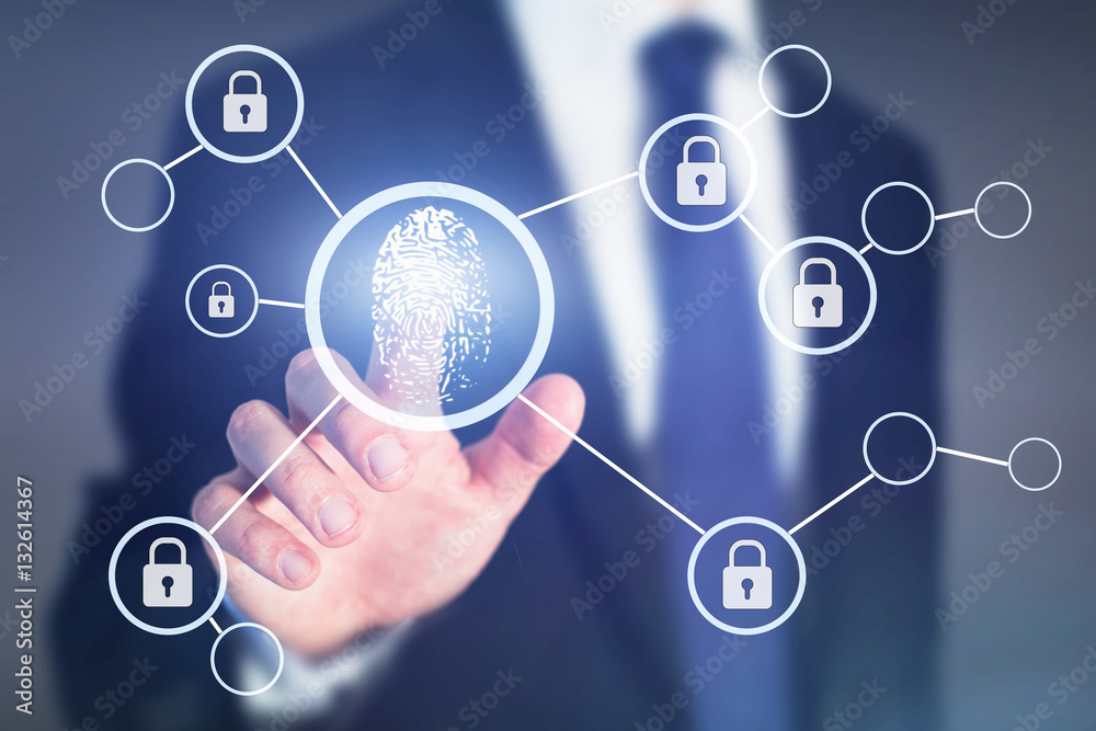 fingerprint authorization access concept, personal data information security fingerprint authorization access concept, personal data information security