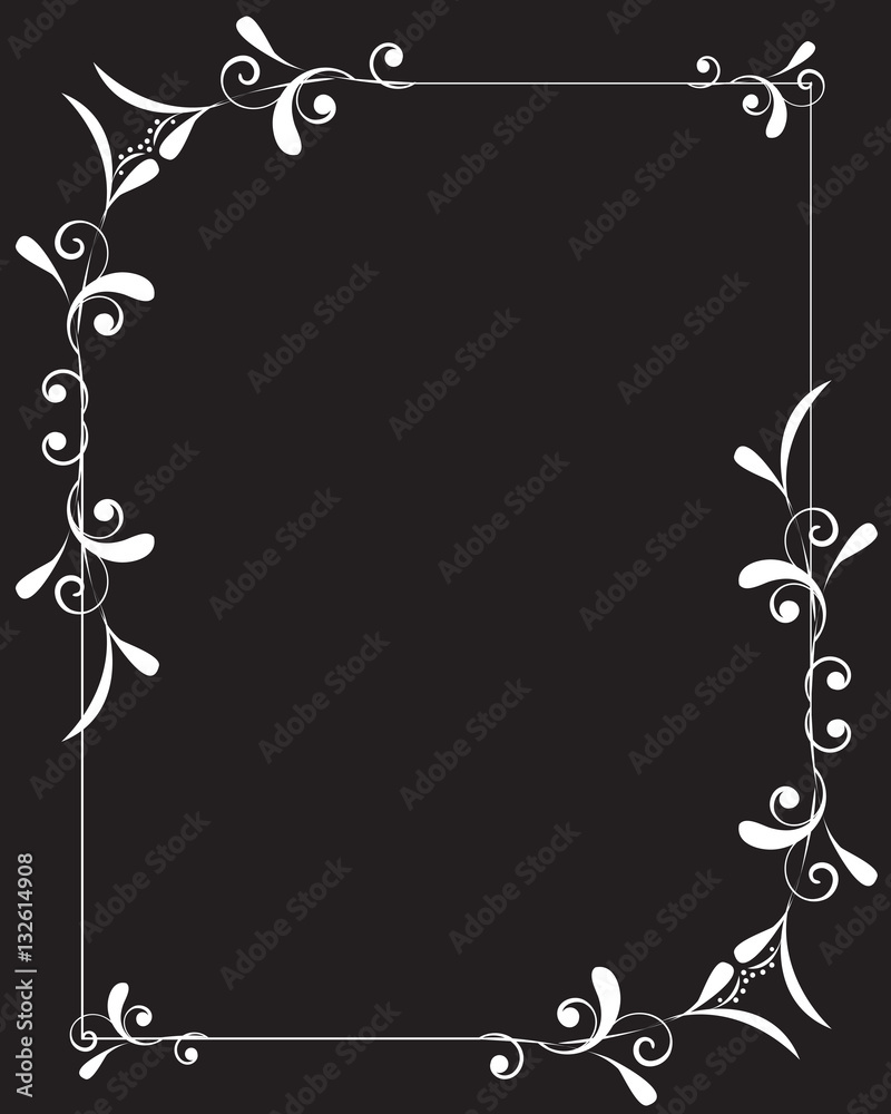 decorative vertical frame border on black background Stock Vector Adobe Stock