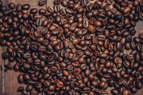 coffee beans, black background, 