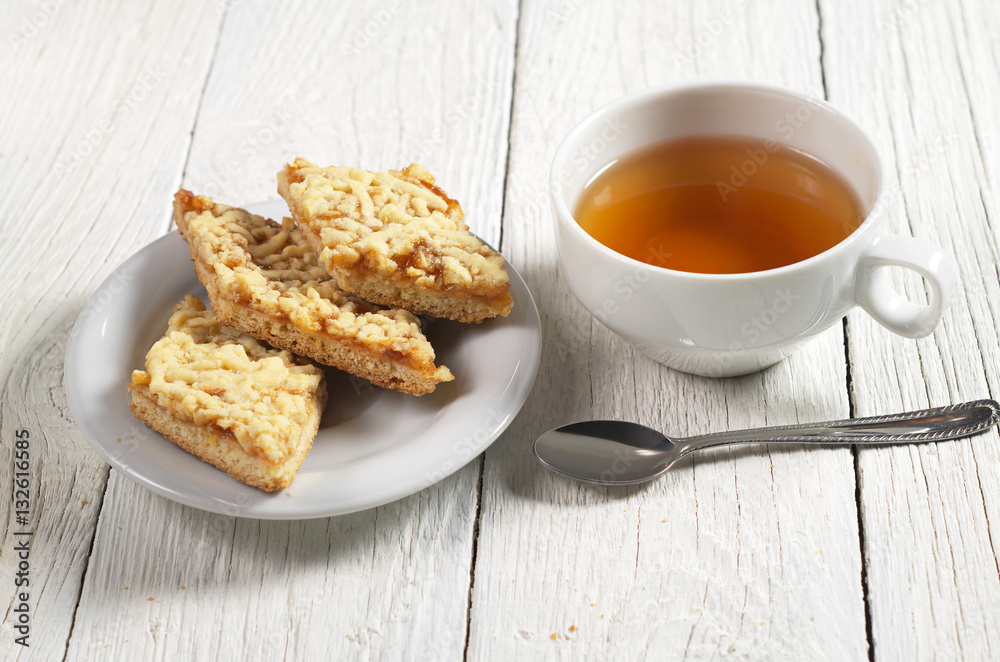 Tea and cookies with jam Tea and cookies with jam