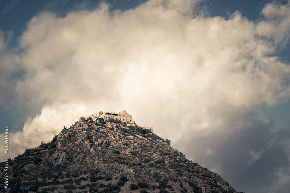 Stavrovouni, Orthodox monastery on the mountaintop. Larnaca District, Cyprus