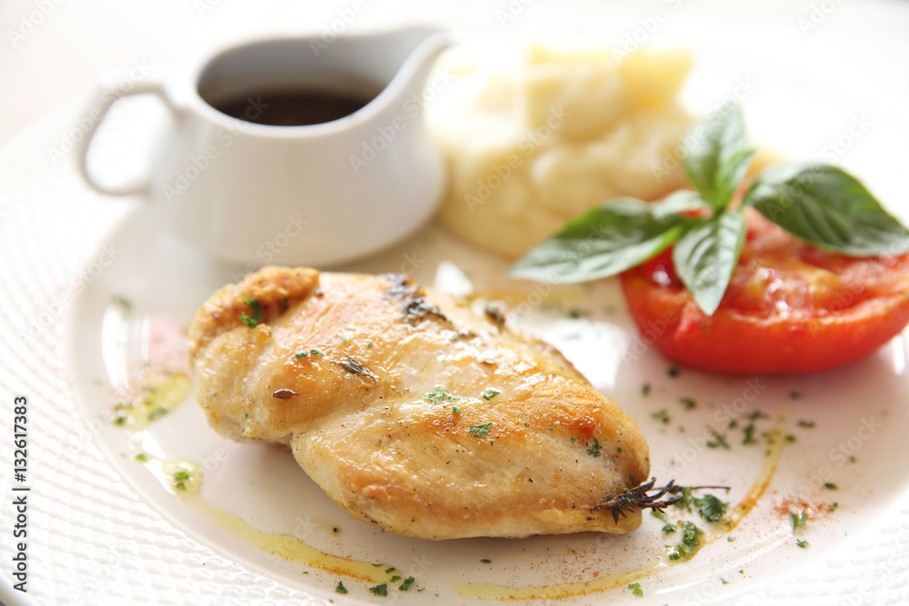 chicken breast steak grilled with red vine sauce chicken breast steak grilled with red vine sauce