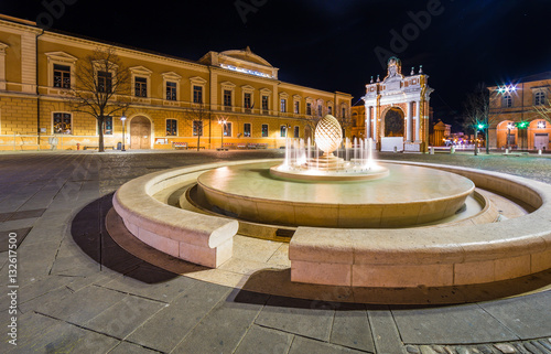 Ancient square at night
