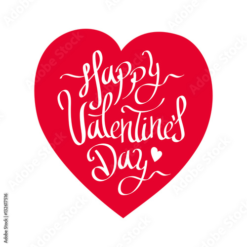 Valentine's Day lettering illustration greeting card