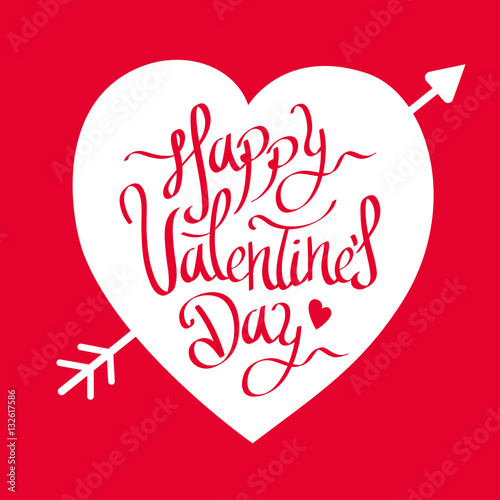 Valentine's Day lettering illustration greeting card