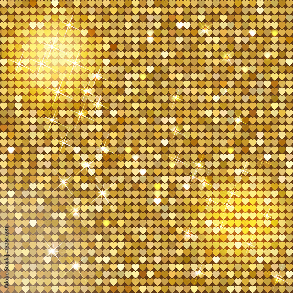 Seamless pattern background with gold glitter hearts. Vector illustration.  Love concept. Cute wallpaper. Good idea for your Wedding, Valentines Day or  Birthday design. Stock Vector | Adobe Stock