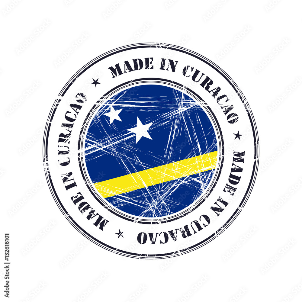 Naklejka premium Made in Curacao rubber stamp
