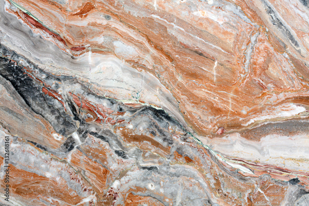 Mulicolored natural marble close up.