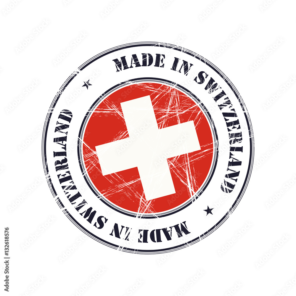 Fototapeta premium Made in Switzerland rubber stamp