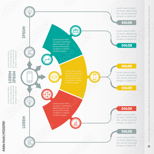 Vector infographic of technology or education process. Business