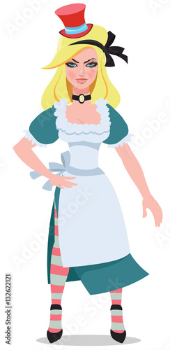 Alice. Illustration to the fairy tale Alice's Adventures in Wonderland.