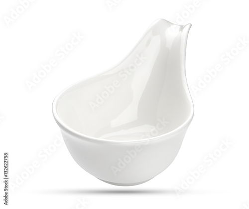 Empty sauce bowl isolated on white background