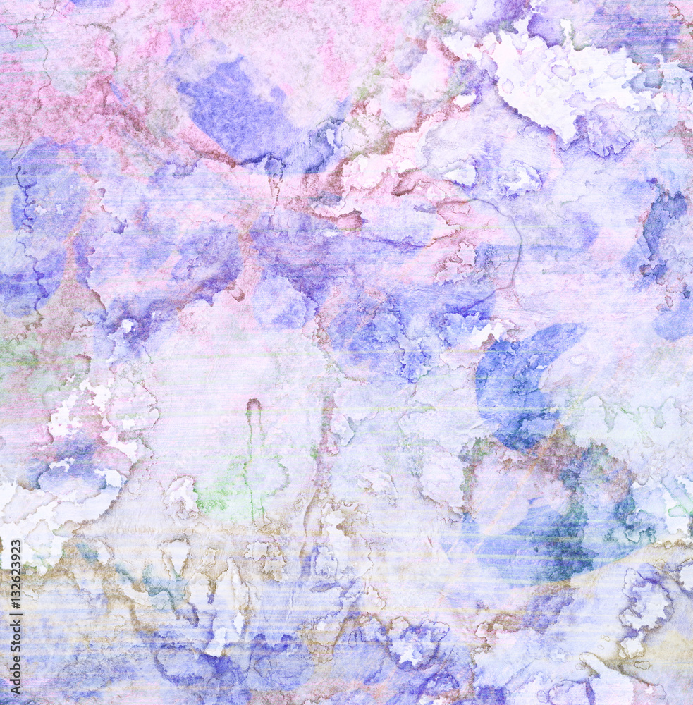 Abstract colorful watercolor hand made splashes on white background