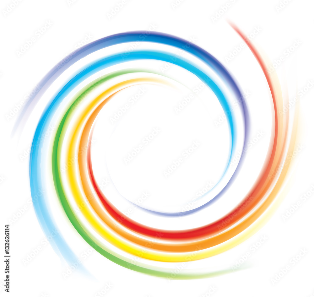 Vector backdrop of spiral rainbow spectrum