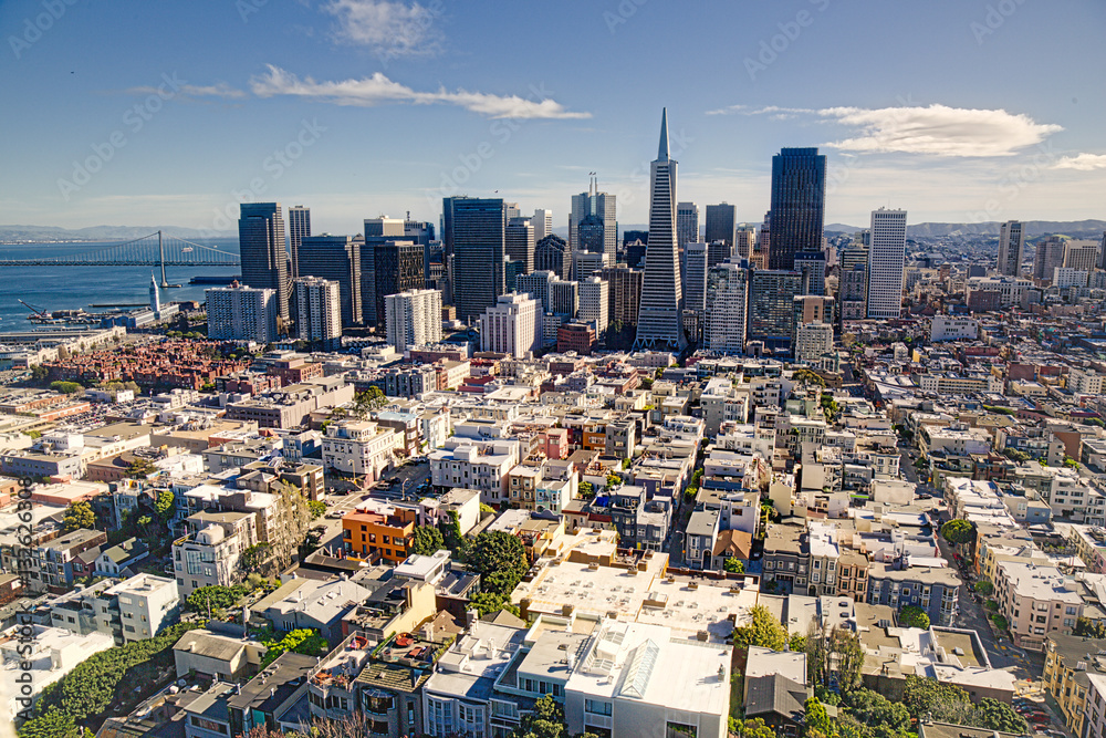 Aerial of San Francisco skyline