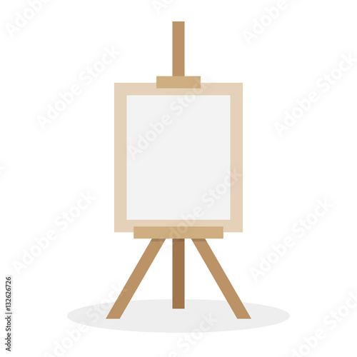 Wooden easel with blank space