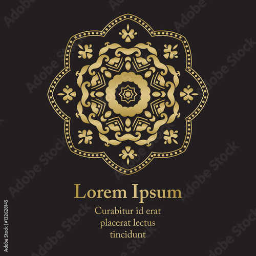 Background with gold floral ornament.