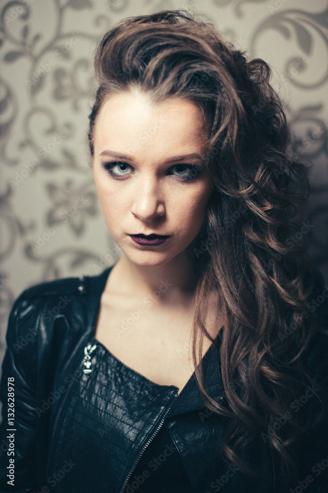 Fashion woman model face with bright glamour makeup Fashion woman model face with bright glamour makeup